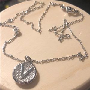 Swarovski Silver “v” Necklace